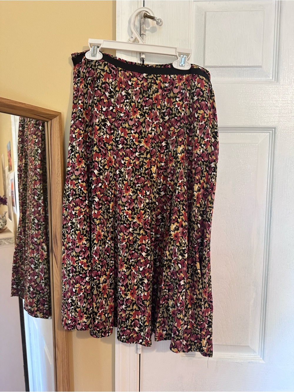 cottagecore floral midi skirt